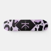Paarse zwarte luipaard Cheetah Spots Print Monogra Persoonlijk Skateboard (Horizontaal)
