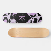 Paarse zwarte luipaard Cheetah Spots Print Monogra Persoonlijk Skateboard (Horizontaal)