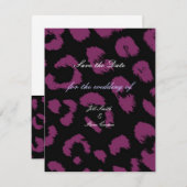 Paarse zwarte luipaard Patroon Opslaan Datum Save The Date (Voorkant / Achterkant)