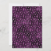 Paarse Zwarte Luipaard Spots Glitter Lijst Verjaar Kaart (Achterkant)