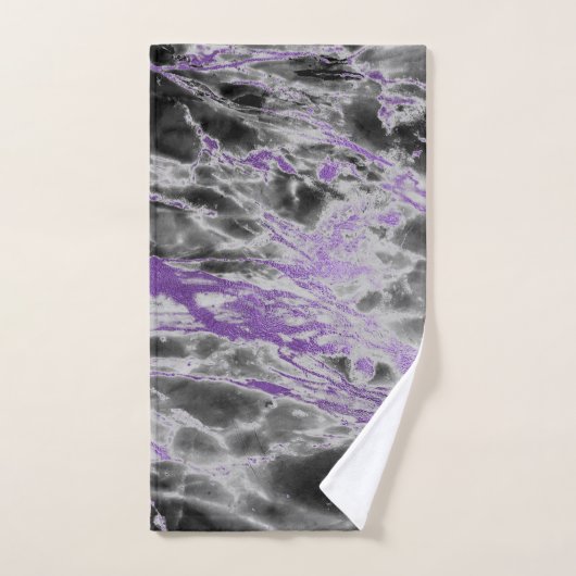 PAARSE ZWARTE MARBLE BATHROOM TOWEL SET BAD HANDDOEK (Handdoek)