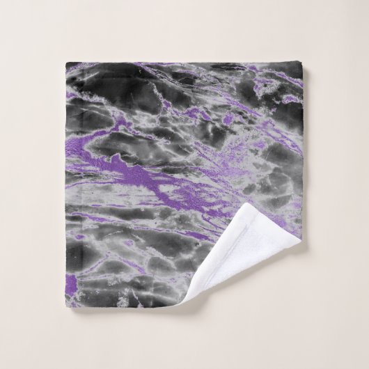 PAARSE ZWARTE MARBLE BATHROOM TOWEL SET BAD HANDDOEK (Wasdoekje)