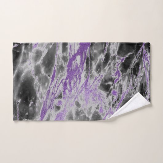 PAARSE ZWARTE MARBLE BATHROOM TOWEL SET BAD HANDDOEK (Handdoek)