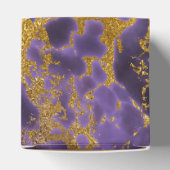 Paarse zwarte marmer Gold Glitter Patroon Bedankdoosjes (Bovenkant)