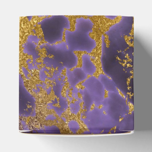 Paarse zwarte marmer Gold Glitter Patroon Bedankdoosjes (Bovenkant)