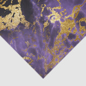 Paarse zwarte marmer Gold Glitter Patroon Tissuepapier (Detail)