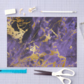 Paarse zwarte marmer Gold Glitter Patroon Tissuepapier (Craft)