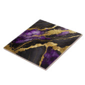 Paarse zwarte marmeren patroon met goud tegeltje (Zijkant)