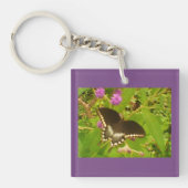 Paarse zwarte monarch sleutelhanger (Voorkant)