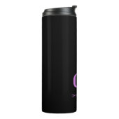 Paarse zwarte monogram moderne naam thermosbeker (Gedraaid links)