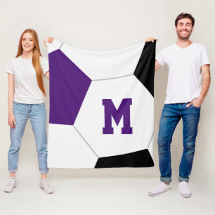 paarse zwarte of uw aangepaste voetbalclubkleuren fleece deken