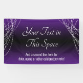 Paarse zwarte ombre lichtstrings Voeg je eigen tek Spandoek (Horizontaal)