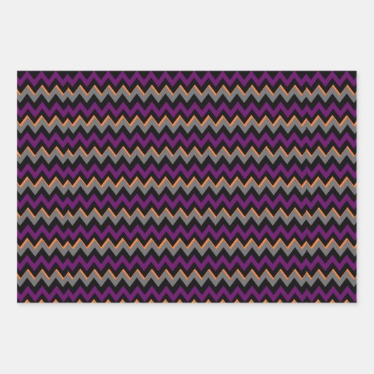 Paarse, zwarte, Oranje en grijze Halloween Mix Inpakpapier Vel (Voorkant 2)