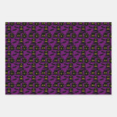 Paarse, zwarte, Oranje en grijze Halloween Mix Inpakpapier Vel (Voorkant)