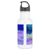 Paarse zwarte paarden in het regenboogveld waterfles  (Achterkant)