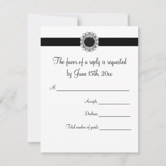 Paarse zwarte Paarse feestuitnodiging RSVP (Achterkant)