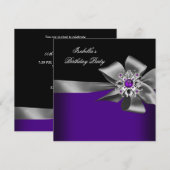 Paarse zwarte Paarse juweelpartij Kaart (Voorkant / Achterkant)