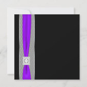 Paarse zwarte Paarse strik bruiloft Kaart (Achterkant)