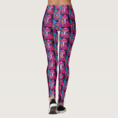Paarse Zwarte Paddenstoelen op Aangepaste Moderne  Leggings (Achterkant)