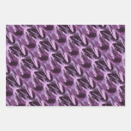 Paarse zwarte penseel inpakpapier vel (Voorkant 2)