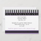 Paarse zwarte piano thema Sweet 16 Verjaardag Kaart (Achterkant)