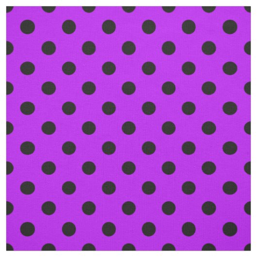 Paarse Zwarte Polka Dots Textile Stof (Swatch)