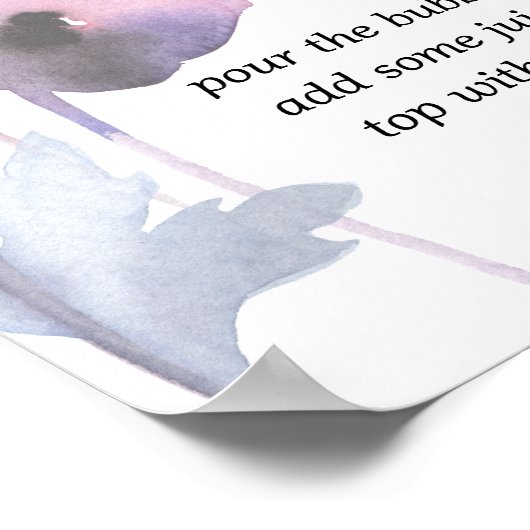 Paarse zwarte poppenkast Mimosa Poster (Hoek)