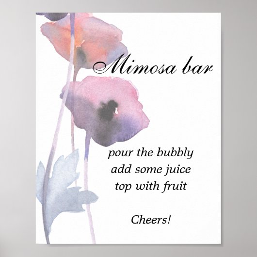 Paarse zwarte poppenkast Mimosa Poster (Voorkant)