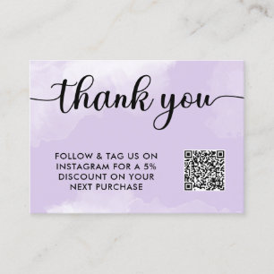 Paarse zwarte QR-code Hartelijk dank Je aankoop In Klantenkaartje