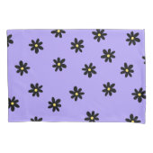 Paarse zwarte retro Y2K gedurfde bloesem bloempatr Kussensloop (Voorkant)