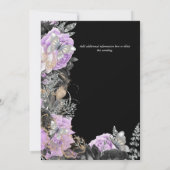 Paarse zwarte rozen vlinder chique elegante bruilo kaart (Achterkant)
