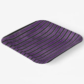 PAARSE ZWARTE SILVER HALLOWEEN STRIPES PAPIEREN BORDJE (Gebogen)