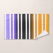 Paarse zwarte Sinaasappel verfkwast Halloween Bad Handdoek (Handdoek)