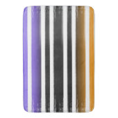 Paarse zwarte Sinaasappel verfkwast Halloween Badmat (Voorkant Verticaal)