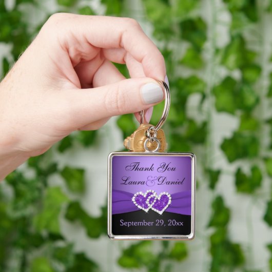 Paarse, zwarte Sleutelhanger voor hartenweddenscha (Hand)