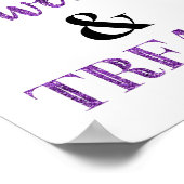 Paarse zwarte snoepjes & traktaties desserttafel poster (Hoek)