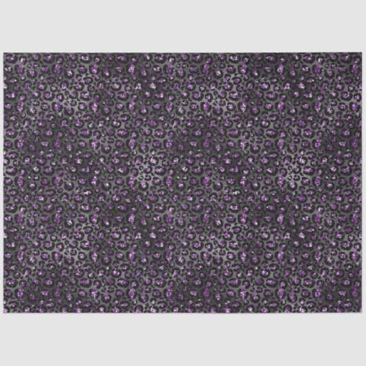Paarse zwarte sparkle luipaard print tissuepapier (Voorkant)
