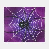 Paarse zwarte spinnestlanket fleece deken (Voorkant (Horizontaal))