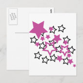 paarse zwarte sterren briefkaart (Voorkant / Achterkant)