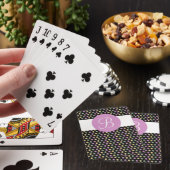 Paarse zwarte stippen aangepaste monogram speelkaa pokerkaarten (Insitu)