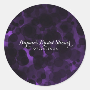 Paarse & Zwarte Stippen Modern Chique Feest Custom Ronde Sticker