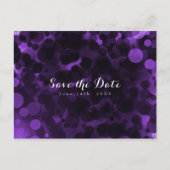 Paarse & Zwarte Stippen Modern Feest Save the Date Aankondigingskaart (Voorkant)