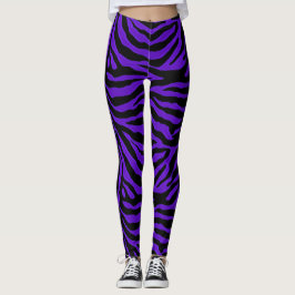 Paarse zwarte streep Zebra — Leggings voor het afd