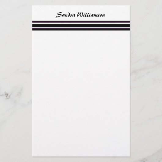 paarse zwarte strepen briefpapier (Voorkant)
