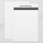 paarse zwarte strepen briefpapier (Voorkant / Achterkant)