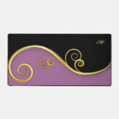 Paarse-zwarte Swirl Desk Mat w/out Initiaal(s) (Voorkant)