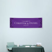 Paarse zwarte swirl gotische bruiloft spandoek (Beurs)