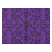 Paarse zwarte swirl gotische bruiloft tafelkleed (Voorkant (Horizontaal))