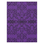 Paarse zwarte swirl gotische bruiloft tafelkleed (Voorkant)