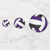 paarse zwarte team kleuren kinder volleybal partij confetti (Achterkanten)